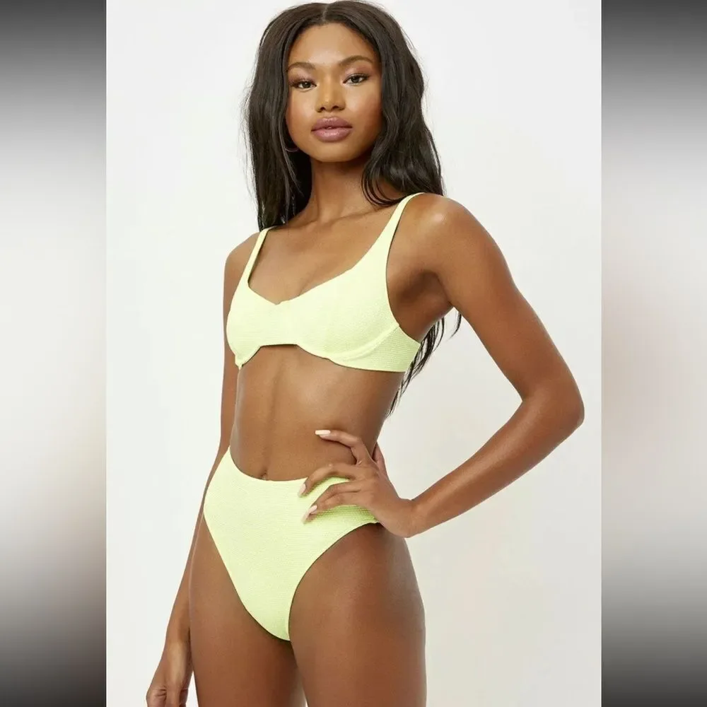 Frankie's Bikinis High Waisted Grotto high waisted bikini bottoms in Sundance